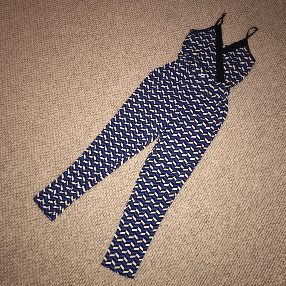 🖤Free w/ Bundle🖤 Derek Heart Cobalt Black and White Jumpsuit Size Small
